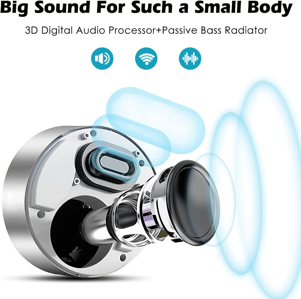 Smart LED Touch Bluetooth Speaker Portable Wireless Speakers with HD Sound / 12-Hour Playtime/Bluetooth 5.0 / Micro SD Support, for iPhone/ipad/Samsung/Tablet/Laptop（Silver）