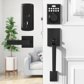 Keyless Entry Door Lock Deadbolt with Handle Set for Front Door,Keypad Door Lock with Handle,Front Loor Lock Set,Keyless Entry Door Lock set