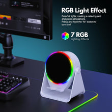 Load image into Gallery viewer, Wireless Induction Speaker, 5 in 1 Bluetooth Speaker Phone Stand with RGB Light, 360° Rotation Phone Holder Compatible