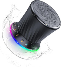 Load image into Gallery viewer, Bluetooth Shower Speaker, IPX5 Waterproof Portable Speaker with Suction Cup, Deep Bass Mini Bluetooth 5.3 Speaker with Built-in Mic, 8H Playtime for Bathroom, Pool, Travel