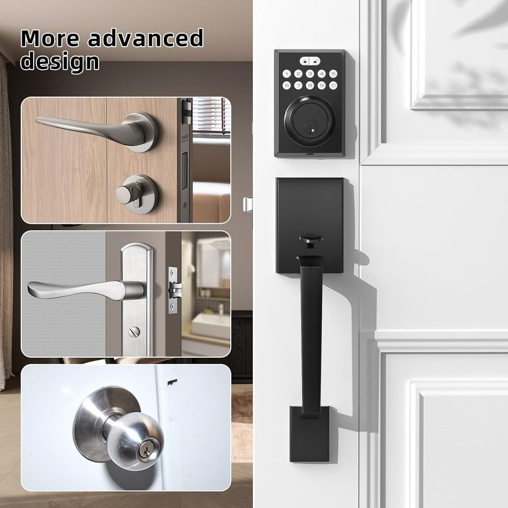 Keyless Entry Door Lock Deadbolt with Handle Set for Front Door,Keypad Door Lock with Handle,Front Loor Lock Set,Keyless Entry Door Lock set