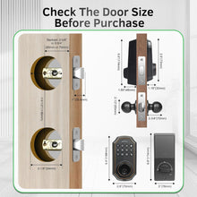 Load image into Gallery viewer, Smart Keyless Entry Door Lock with 2 Knobs,Front Door Lock Handle Set,Electronic Digital Keypad Deadbolt,Auto Lock,50 User Codes,Voice Prompts,Anti-Peeking Password