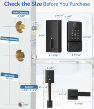 Load image into Gallery viewer, Keyless Entry Door Lock with Handle, APP Control Smart Front Lock Set, Keypad Door Lock with Handle, Keypad Deadbolt Auto Lock, Easy to Install, Bluetooth, Black